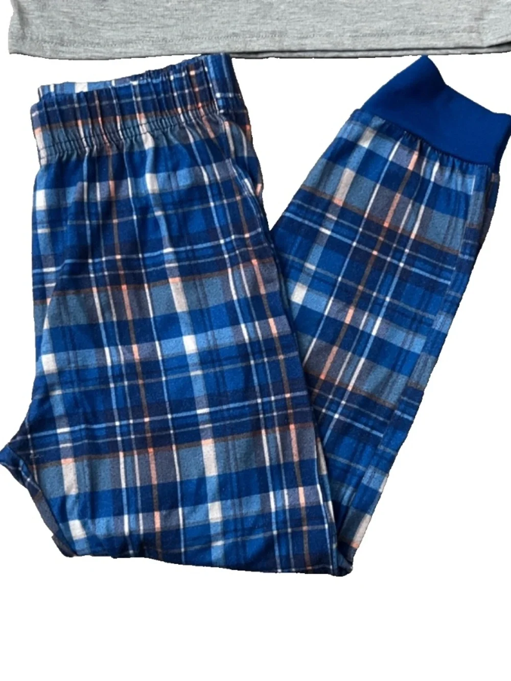 Sleep On It Boys Blue Baseball Top & Plaid Pajama Pants Set Size 6/7